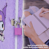 Hello Kitty Kuromi A5 Lockable Diary and Pen, Stationery Set - Gifts for Her (Purple)