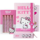 Get Trend Hello Kitty Sanrio Pencil Case Notebook Stickers and Pens Kawaii Stationery Set