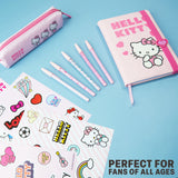 Get Trend Hello Kitty Sanrio Pencil Case Notebook Stickers and Pens Kawaii Stationery Set