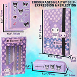 Get TrendKuromi Pencil Case Notebook Stickers and Pens Kawaii Stationery Set