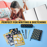 Get Trend Harry Potter Pencil Case Notebook Stickers and Wand Pens Stationery Set
