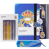 Real Madrid Pencil Case Notebook Stickers and Pens Stationery Set for School Supplies Office Accessories Football Gifts for Women Men Teens Boys