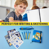 Real Madrid Pencil Case Notebook Stickers and Pens Stationery Set for School Supplies Office Accessories Football Gifts for Women Men Teens Boys