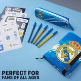 Real Madrid Pencil Case Notebook Stickers and Pens Stationery Set for School Supplies Office Accessories Football Gifts for Women Men Teens Boys
