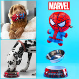 Marvel Dog Toy and Food Bowl Set, Squeaky Soft Toy and Non Slip Food Bowl- Dog gifts