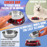 Marvel Dog Toy and Food Bowl Set, Squeaky Soft Toy and Non Slip Food Bowl- Dog gifts