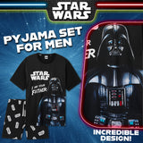 Disney Star Wars Mens Short Pyjamas Set, Dad Loungewear - Darth Vader - Get Trend