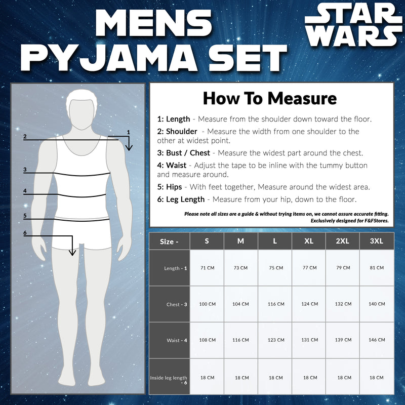 Disney Star Wars Mens Short Pyjamas Set, Dad Loungewear - Darth Vader - Get Trend