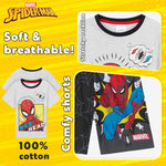 Marvel Boys Short Pyjama Set, Soft Breathable Lounge Wear - Spiderman - Get Trend