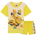 MINIONS Boys Short Pyjamas Set, Soft Breathable Lounge Wear - Yellow - Get Trend