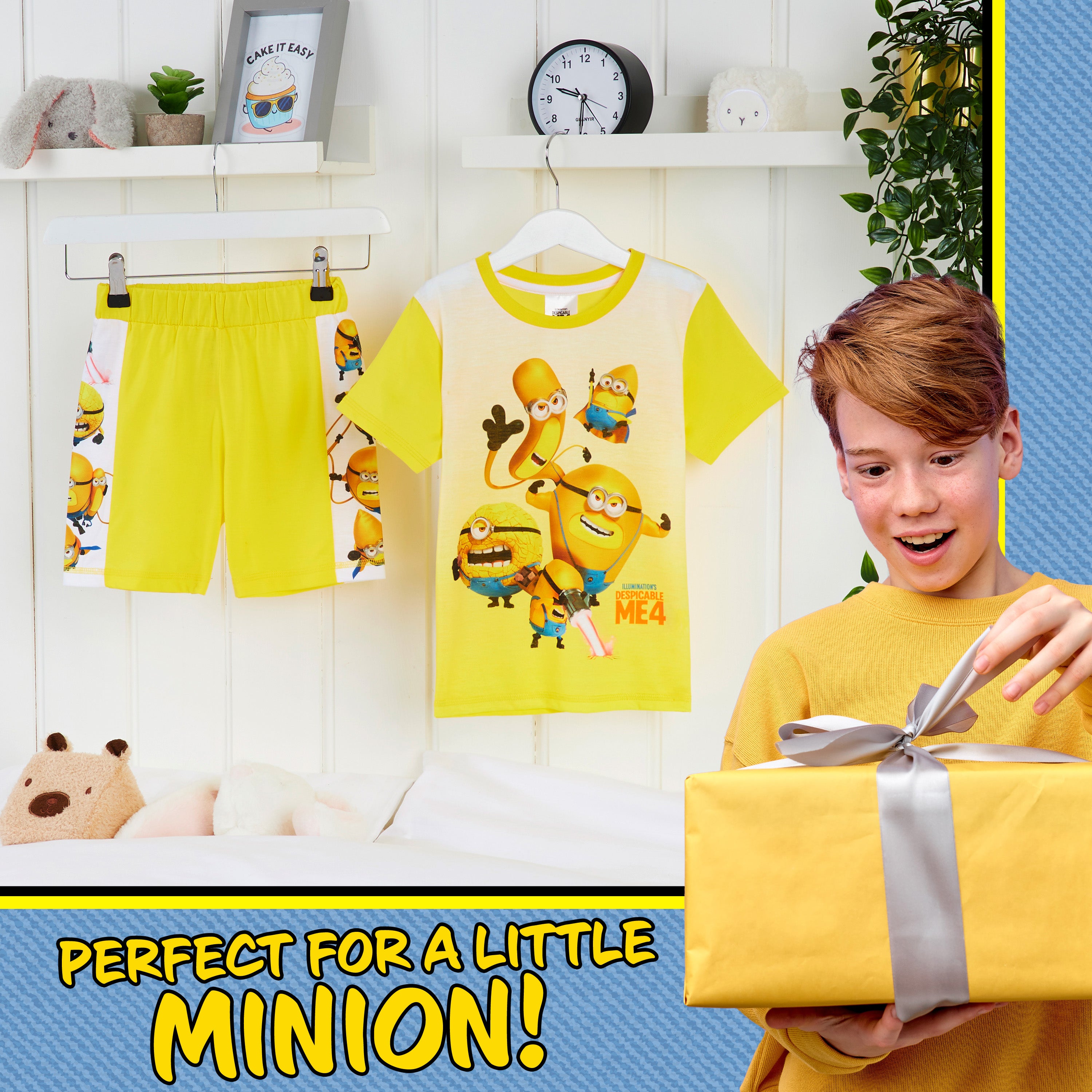 MINIONS Boys Pyjamas Set Short PJs Soft Breathable Loungewear - Get Trend
