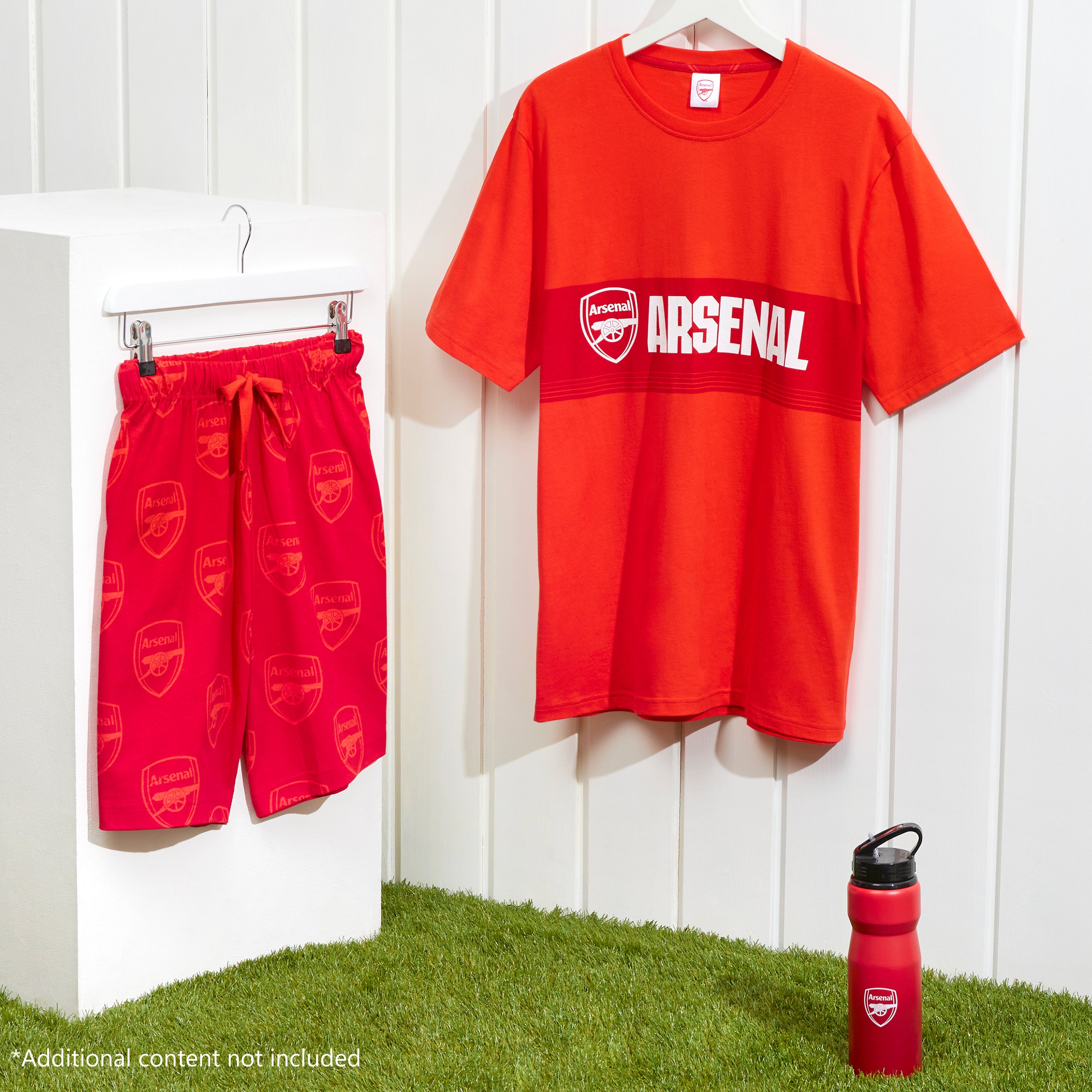 Arsenal F.C. Mens Short Pyjamas Set, Cotton Lounge Wear - Red - Get Trend