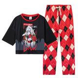 DC Comics Harley Quinn Womens Long Pyjama Set, Soft Breathable Loungewear