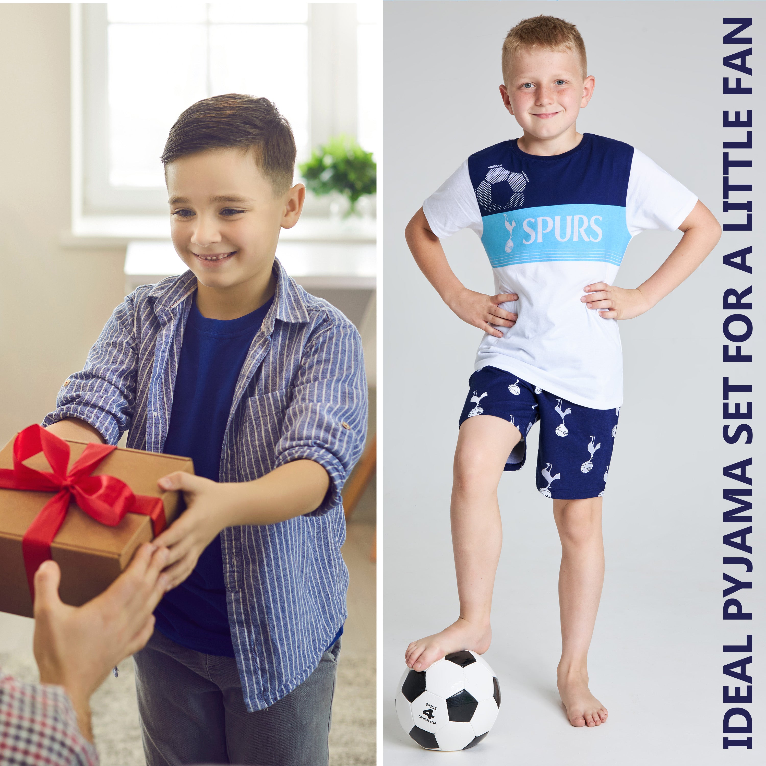 Tottenham Hotspur F.C. Boys Short Pyjamas Sets, Cotton Lounge Wear - Spurs Gifts - Get Trend