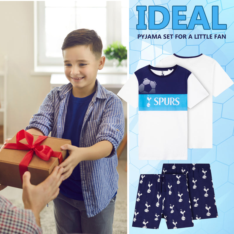 Tottenham Hotspur F.C. Boys Short Pyjamas Sets, Cotton Lounge Wear - Spurs Gifts - Get Trend