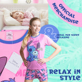 Disney Stitch Girls Short Pyjama Set, Soft Breathable Lounge Wear - Stitch Gifts for Girls - Get Trend