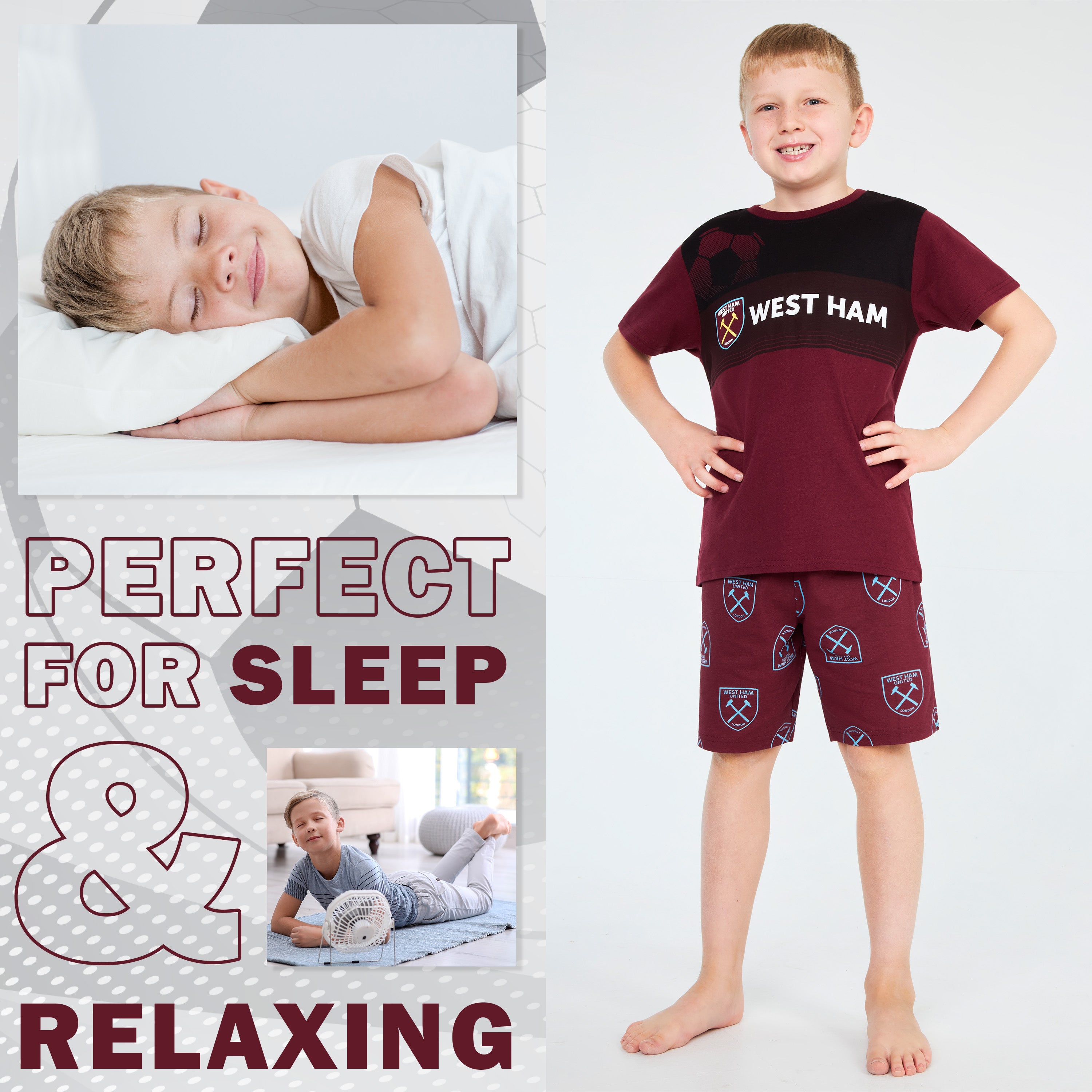 Get Trend Pyjamas for Boys Teens Short Football PJs Set Breathable Nightwear Loungewear Jammies Sleepwear Boys Gifts - Get Trend