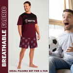 West Ham United F.C. Mens Short Pyjamas Set - Breathable Loungewear - Get Trend