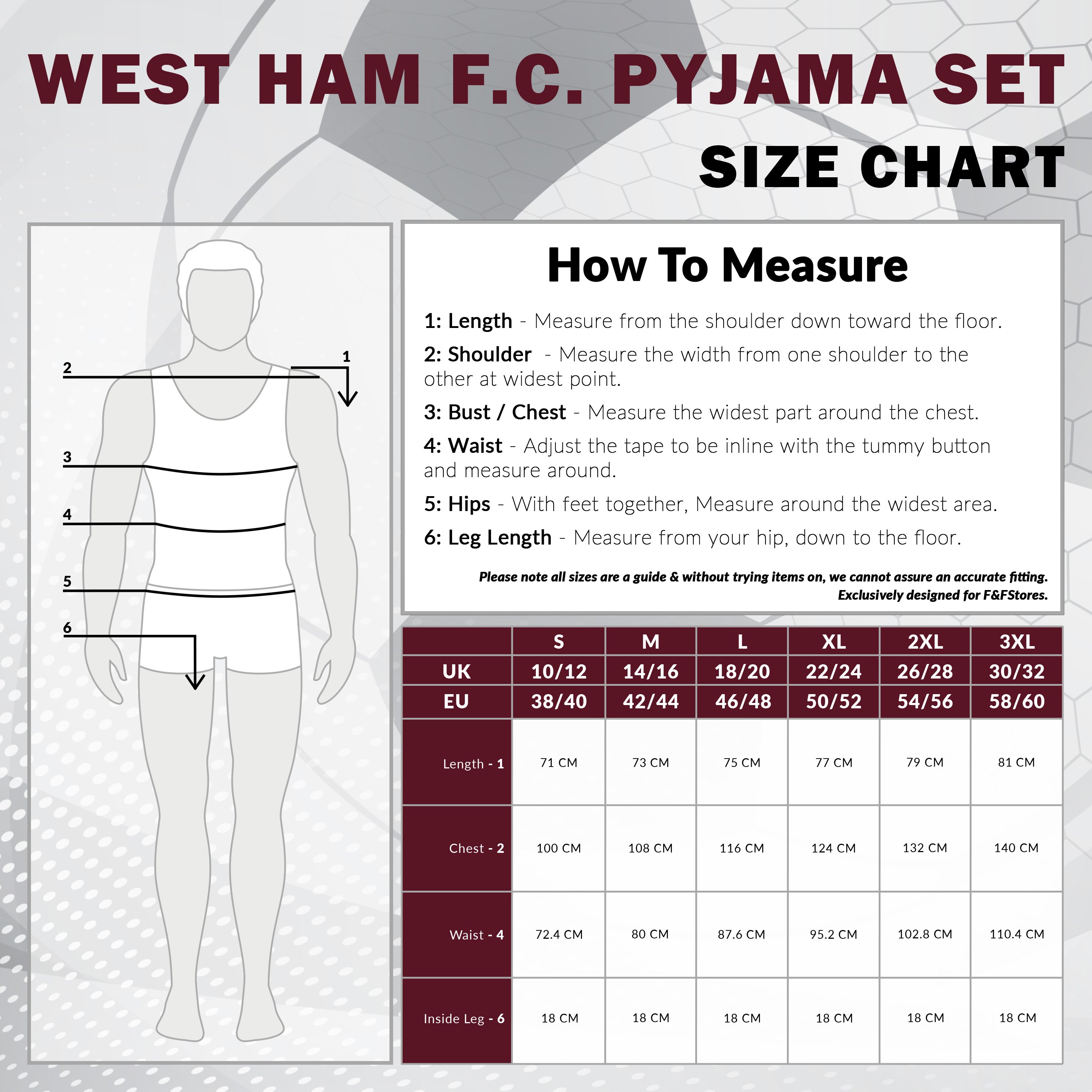 West Ham United F.C. Mens Short Pyjamas Set - Breathable Loungewear - Get Trend