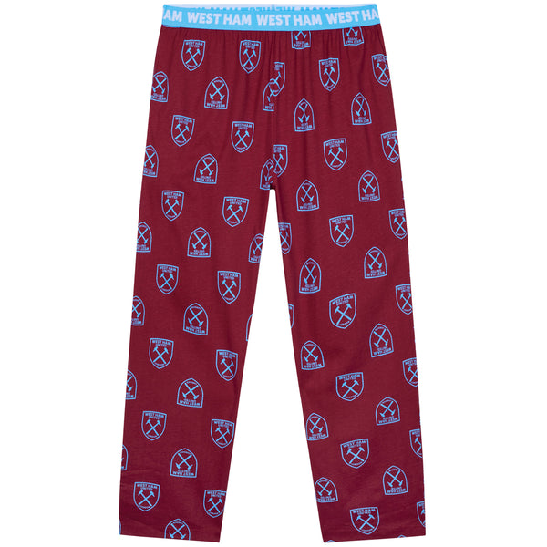 West Ham United F.C. Mens Pyjama Bottoms, Cotton Lounge Pants - Get Trend