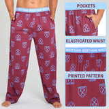 West Ham United F.C. Mens Pyjama Bottoms, Cotton Lounge Pants - West Ham Gifts