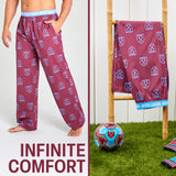 West Ham United F.C. Mens Pyjama Bottoms, Cotton Lounge Pants - West Ham Gifts