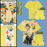 MINIONS Boys Pyjamas Set Short PJs Soft Breathable Loungewear Comfy Sleepwear