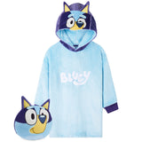 Bluey Girls Fleece Poncho - Cosy Fleece Oversized Hoodies for Kids - Gifts for Girls