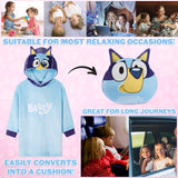 Bluey Girls Fleece Poncho - Cosy Fleece Oversized Hoodies for Kids - Gifts for Girls