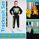 Pokemon Boys Tracksuit - 2 Piece Hoodie and Tracksuit Bottoms Set for Kids and Teenagers 5-14 Years - Gifts for Boys