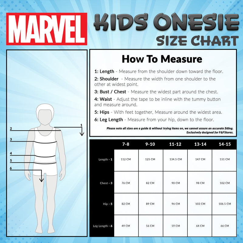 Marvel Fleece Onesie for Boys - Hooded Onesie for Kids - Get Trend