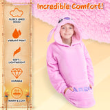 Disney Stitch Fleece Hoodie Blanket for Kids and Teenagers - One Size Fluffy Oversized Hoodie - Stitch Gifts