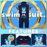 SONIC THE HEDGEHOG Boys Swimming Costume Summer Holiday Essentials for Kids