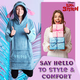 Disney Stitch Fleece Hoodie Blanket for Kids and Teenagers - One Size