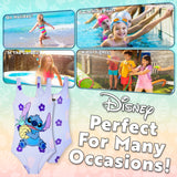 Disney Stitch Girls Swimming Costume Stretchy One Piece Swimsuit