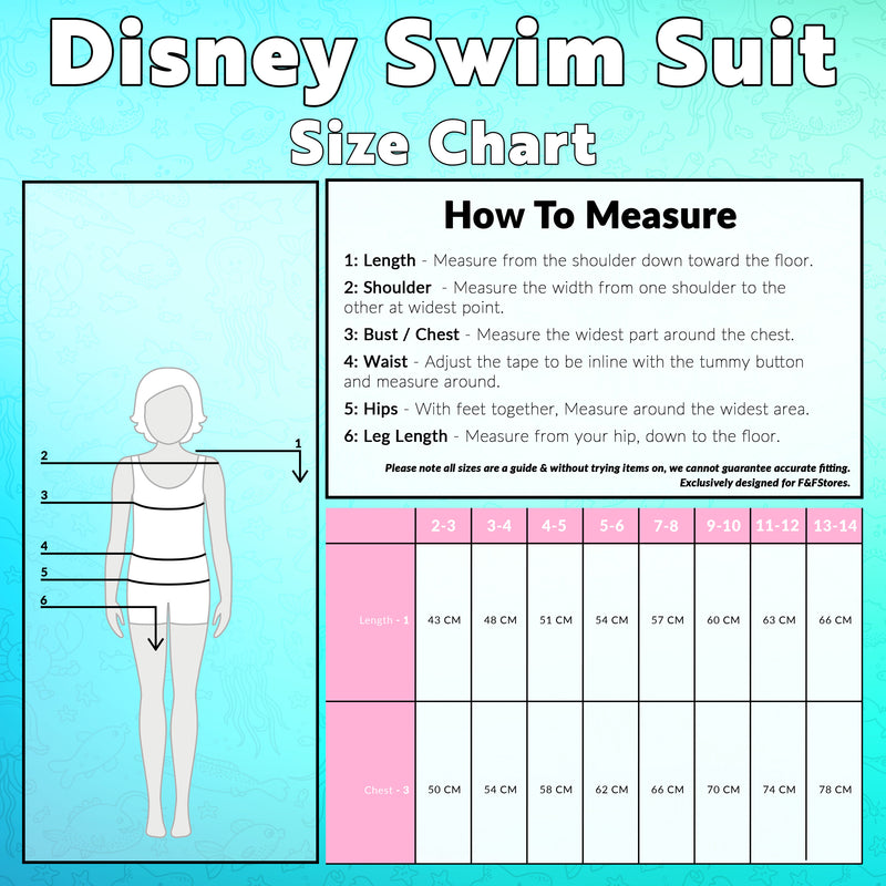 Disney Stitch Swimming Costume Girls One Piece Swimsuit - The Little Mermaid - Get Trend