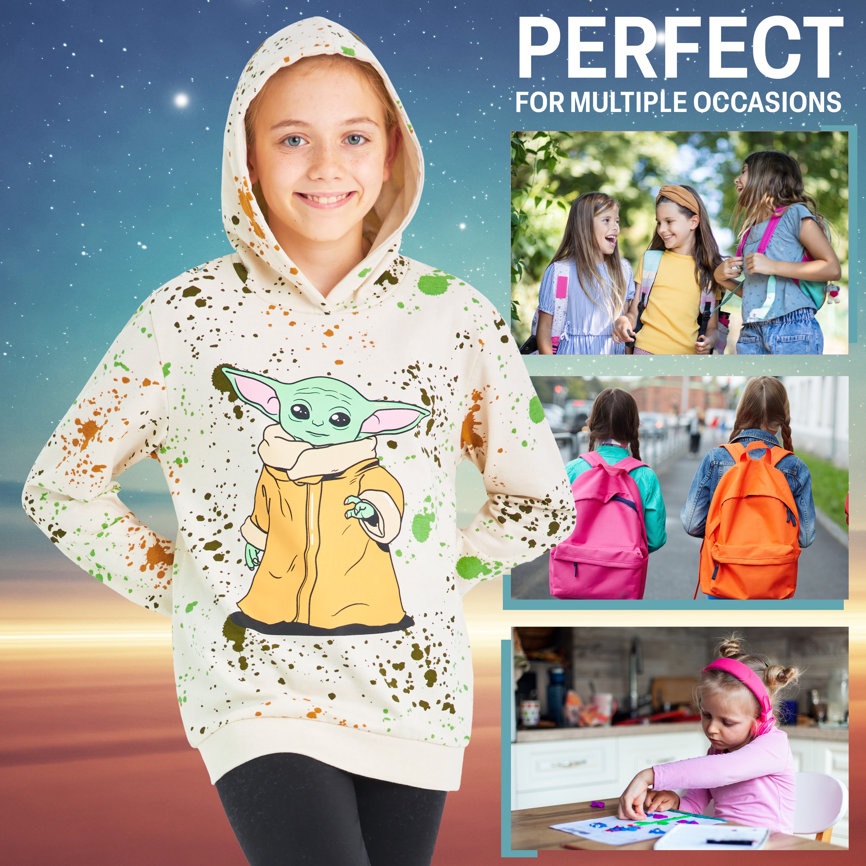 Disney Kids Hoodie - Baby Yoda Hooded Sweatshirt - The Mandalorian - Get Trend