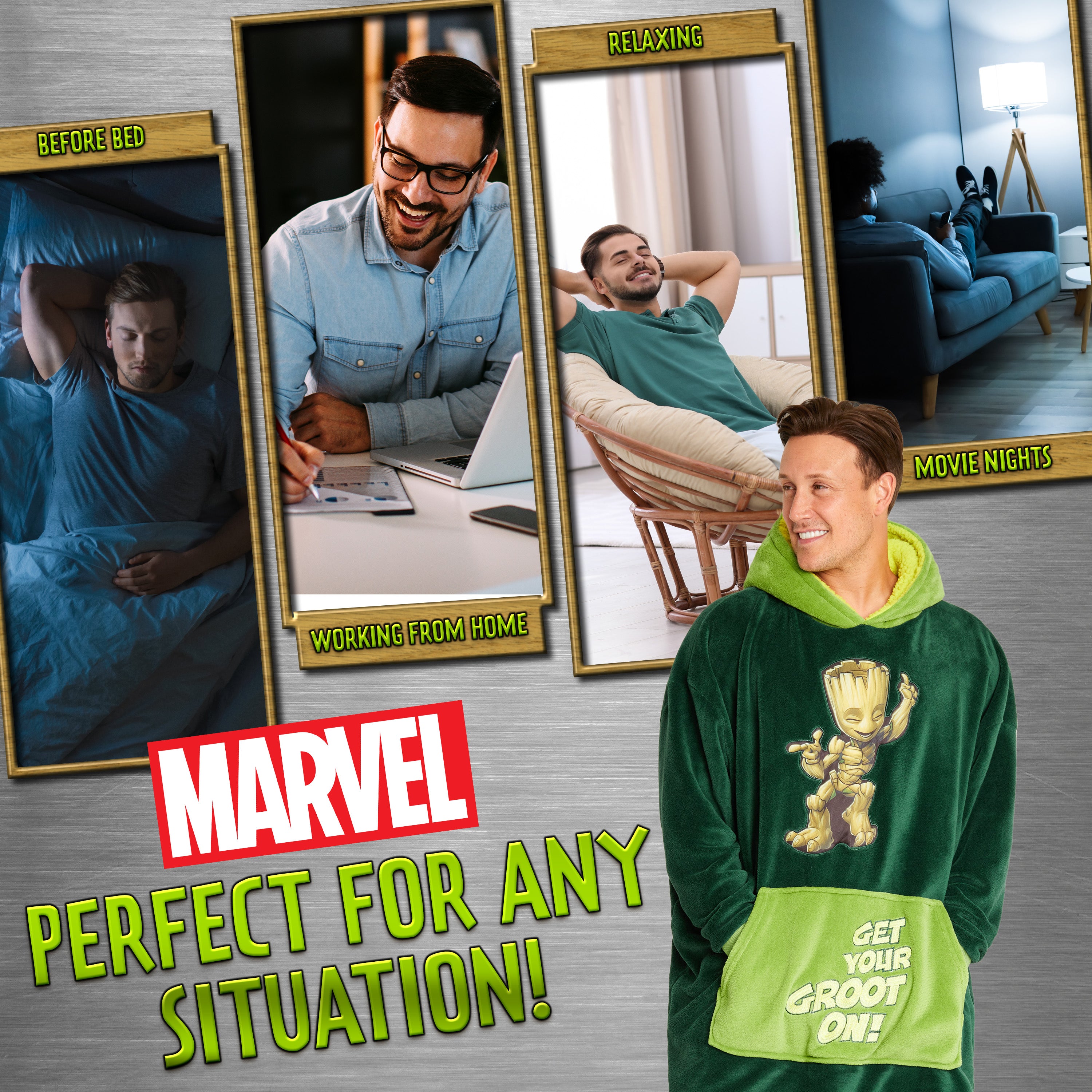 Marvel Oversized Hoodie Blanket for Men - Groot - Get Trend