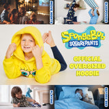 SPONGEBOB SQUAREPANTS Hoodie Blanket Kids Teenagers - Fleece Poncho One Size