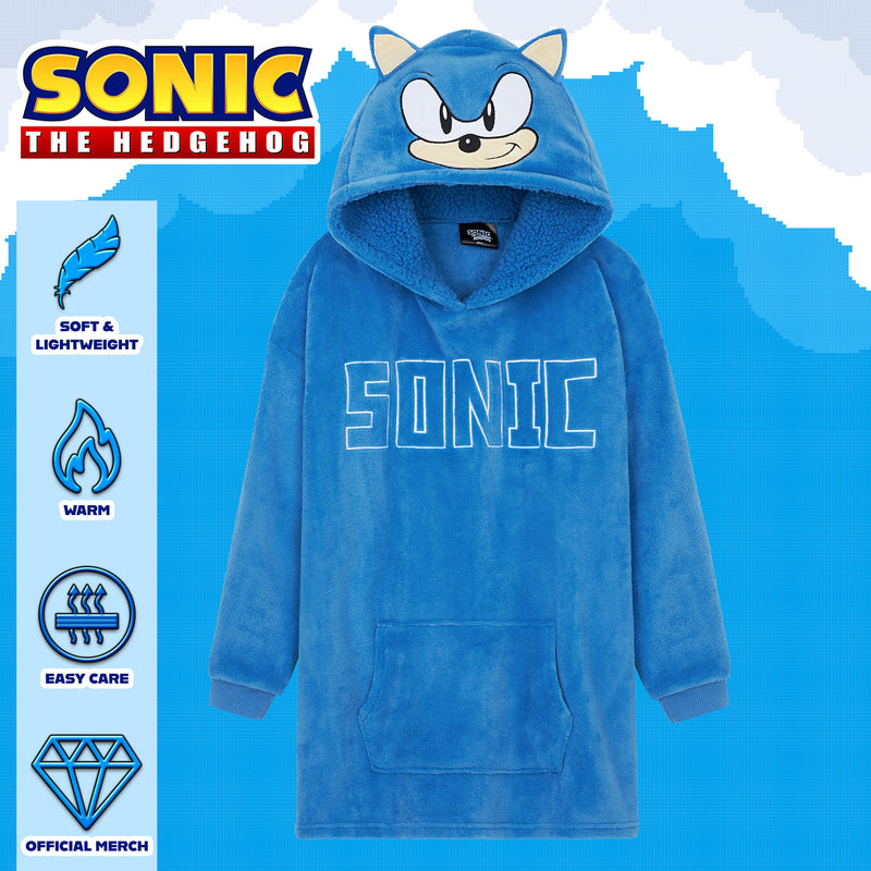Sonic The Hedgehog Fleece Hoodie Blanket for Boys