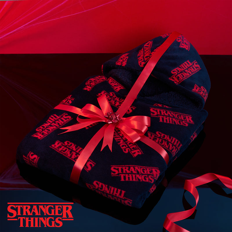 Stranger Things Blanket Hoodie for Men &  Women - Black & Red