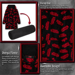 Stranger Things Blanket Hoodie for Men &  Women - Black & Red - Get Trend