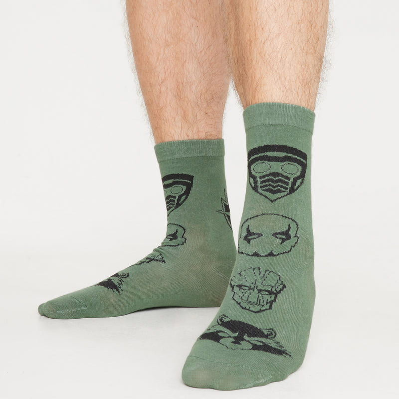 Marvel Mens Socks - 5 Pack Calf Length Crew Socks for Men - Groot - Get Trend
