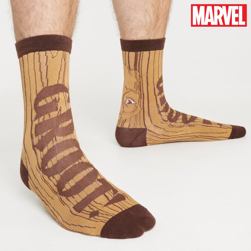 Marvel Mens Socks - 5 Pack Calf Length Crew Socks for Men - Groot