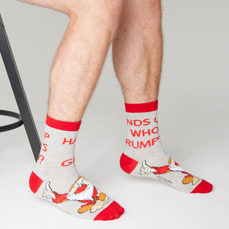 Disney Mens Socks - Pack of 5 Crew Socks for Men - Grumpy - Get Trend