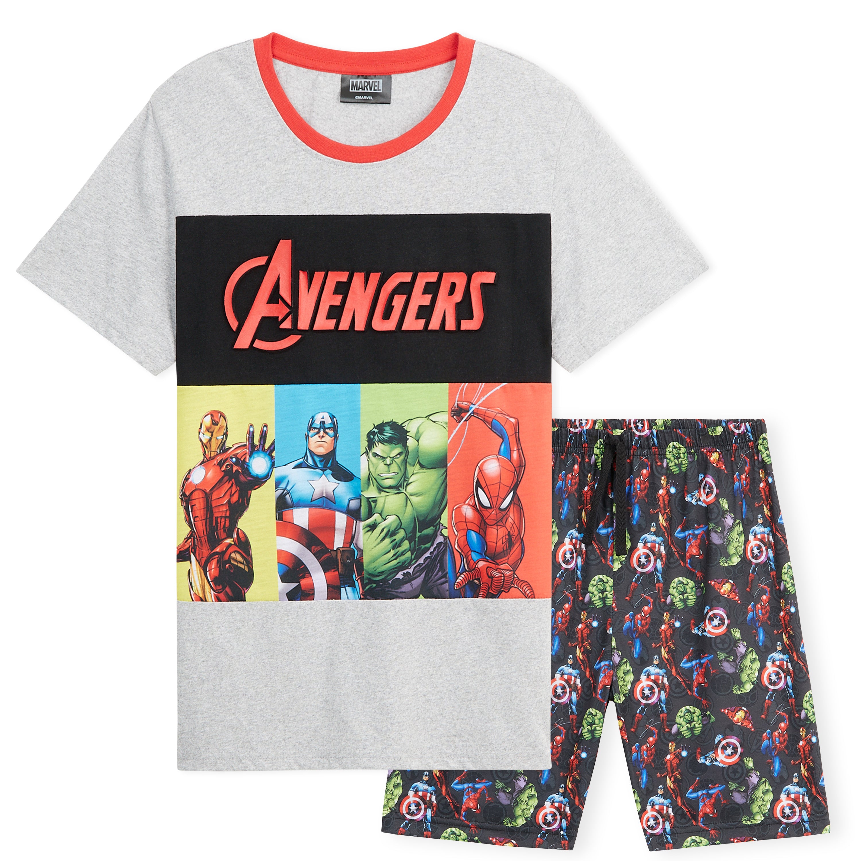 Marvel Boys Pyjama Set,  T-Shirt & Shorts Summer PJs for Boys - Get Trend