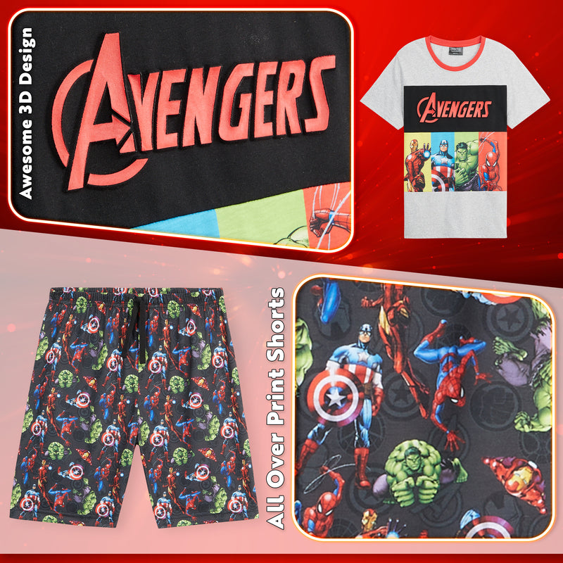 Marvel Boys Pyjama Set,  T-Shirt & Shorts Summer PJs for Boys