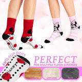 Disney Slippers Socks Women 2 Pack Fluffy Socks Non Slip - Red & Pink Minnie - Get Trend