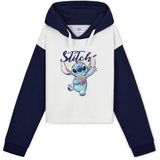 Disney Hoodie for Girls, Stitch Sweatshirt, Fashion Top for Girls and Teens - White/Navy - Get Trend