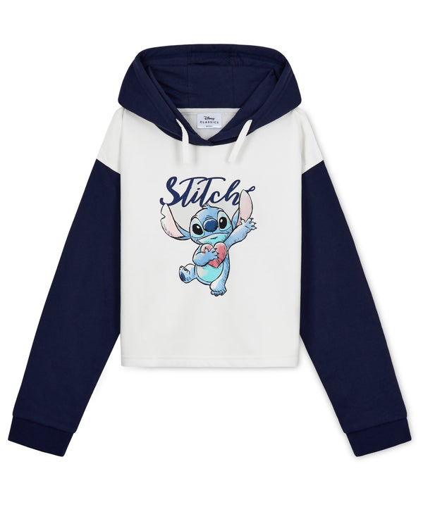 Disney Hoodie for Girls, Stitch Sweatshirt, Fashion Top for Girls and Teens - White/Navy - Get Trend